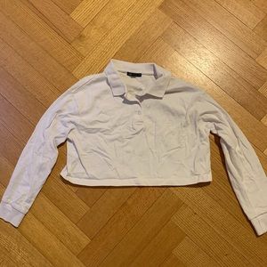 Zara collard cropped shirt